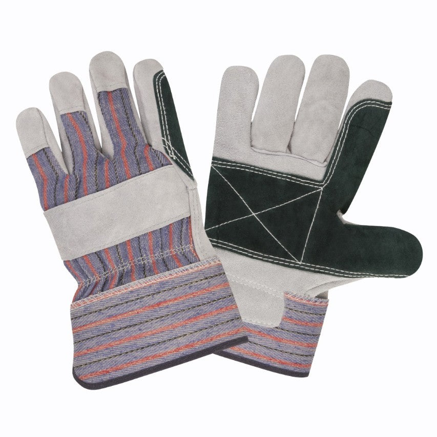 Leather Palm, Split Cowhide, Safety Cuff, Double Palm Glove #73511