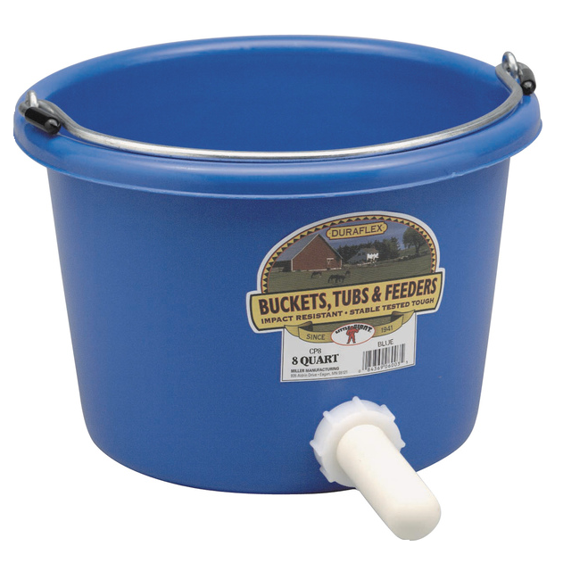 Calf-Mate Calf Feeder 8-Quart Rubber-Polyethylene Blue