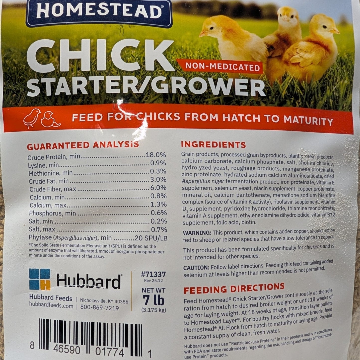 Homestead Chick Starter/Grower Non-Medicated