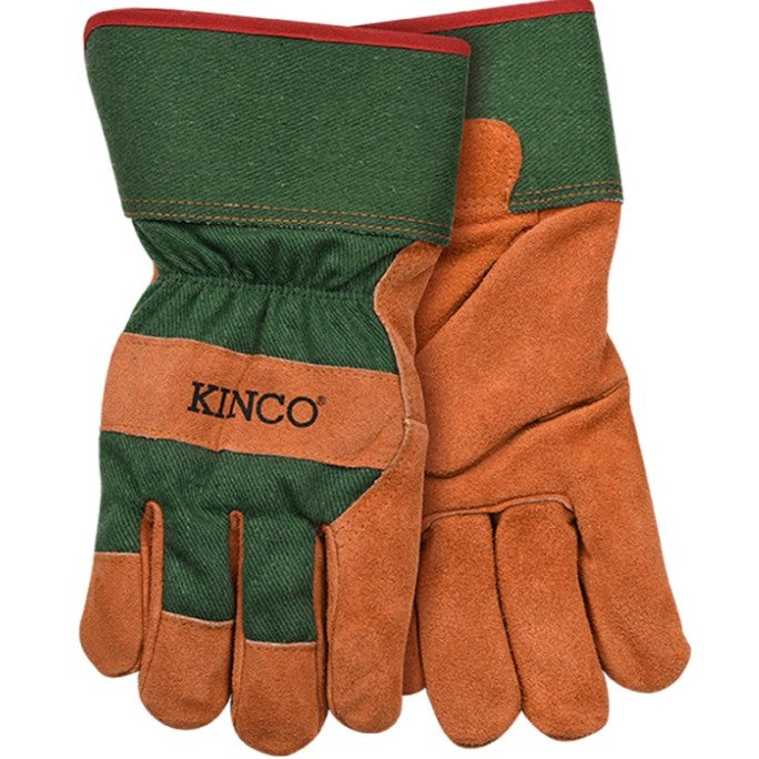 Lined Russet Suede Cowhide Palm Glove with Safety Cuff