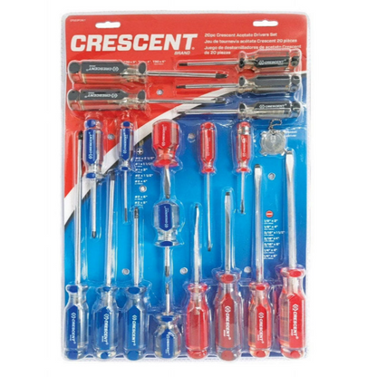Crescent 20 Piece Torx/Phillips/Slotted Acetate Screwdriver Set