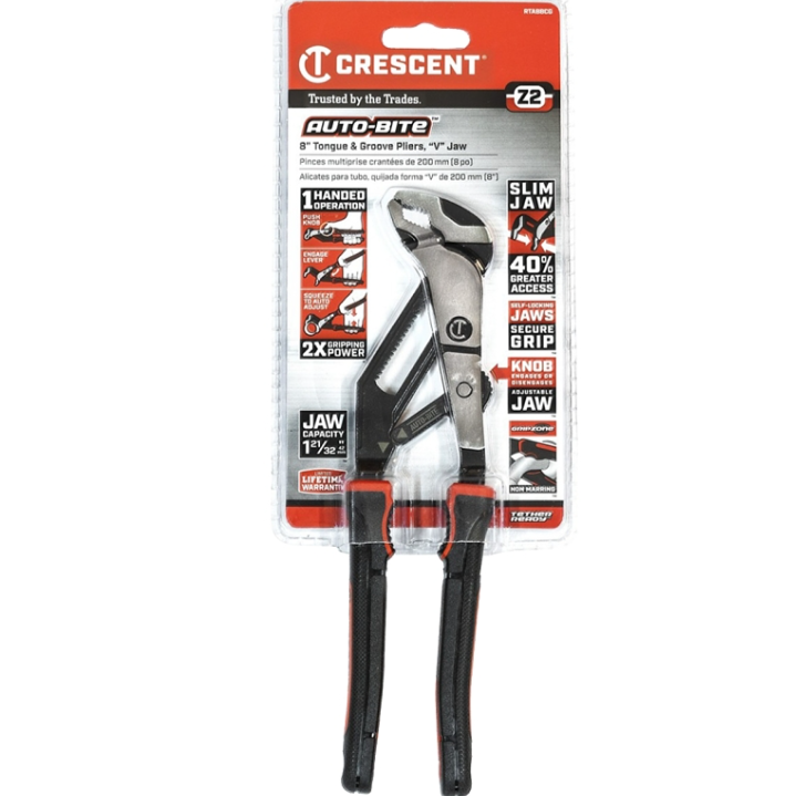Crescent Z2 Auto-Bite Tongue and Groove Pliers