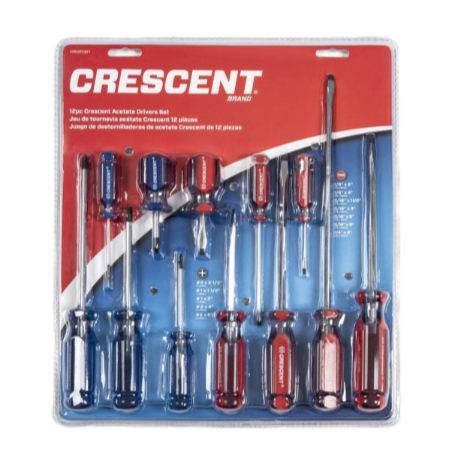 Crescent 12 Piece Phillips/Slotted Acetate Screwdriver Set