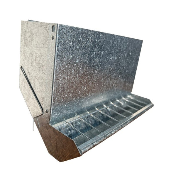 Galvanized Poultry & Quail Feeder with Flip Top Lid - 11.5