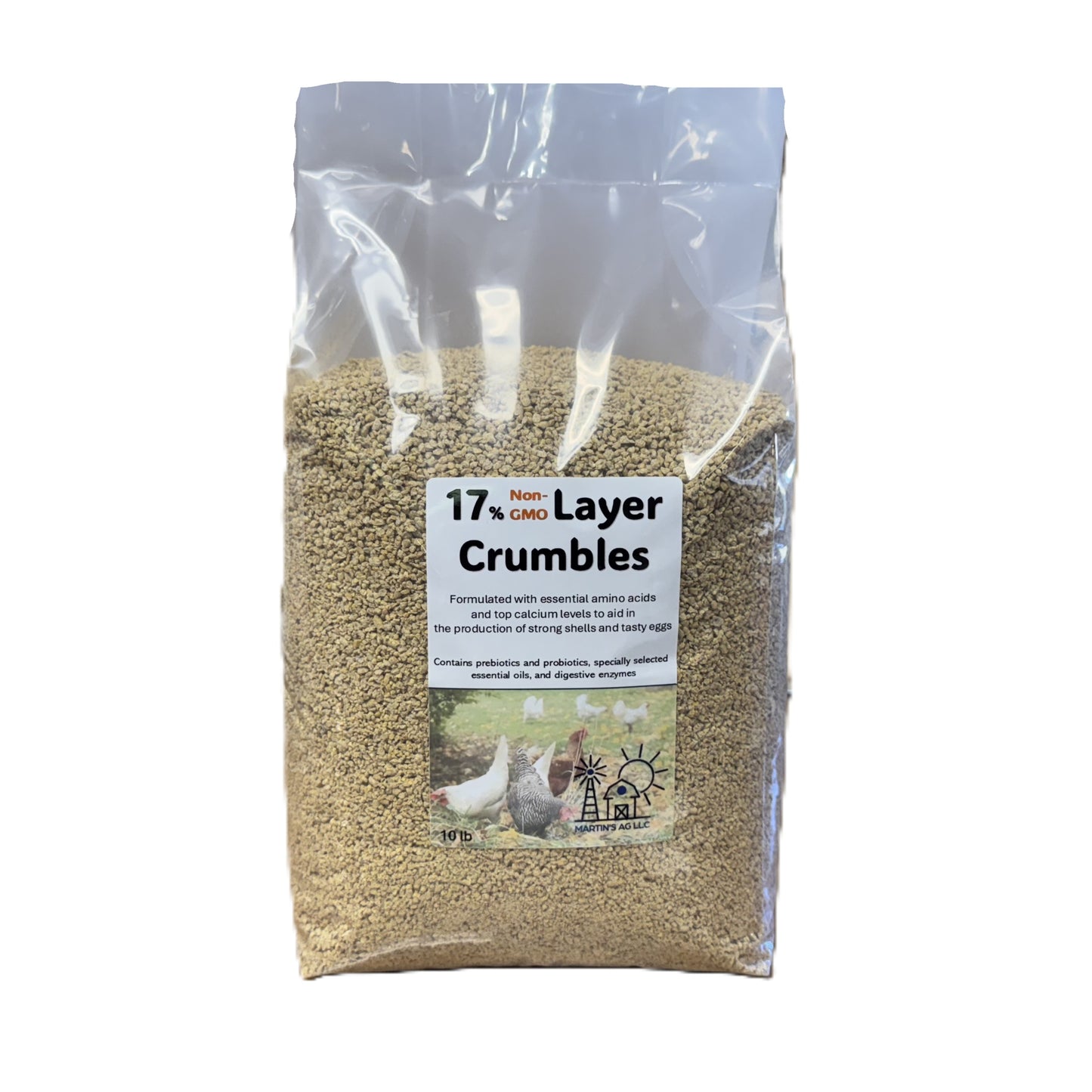 17% Non-GMO Layer Crumbles for Chickens - 10 lb.