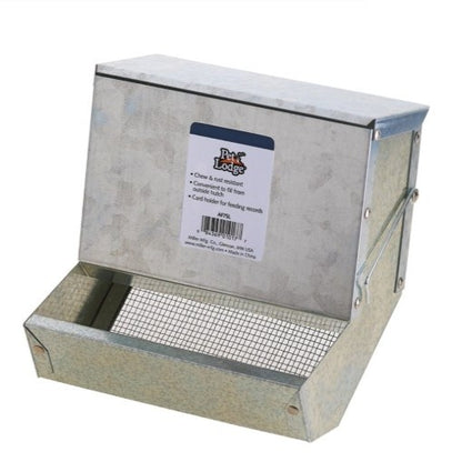 RABBIT METAL FEEDER WITH LID AND SIFTER BOTTOM