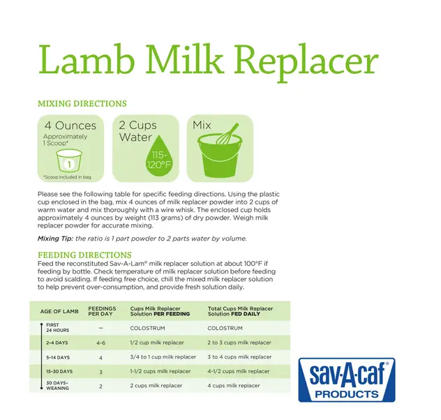 Sav-A-Lamb Milk Replacer