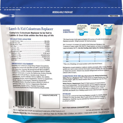 Sav-A-Caf Sav-A-Lam Sav-A-Kid Lamb & Kid Colostrum Replacer, 10-oz pouch